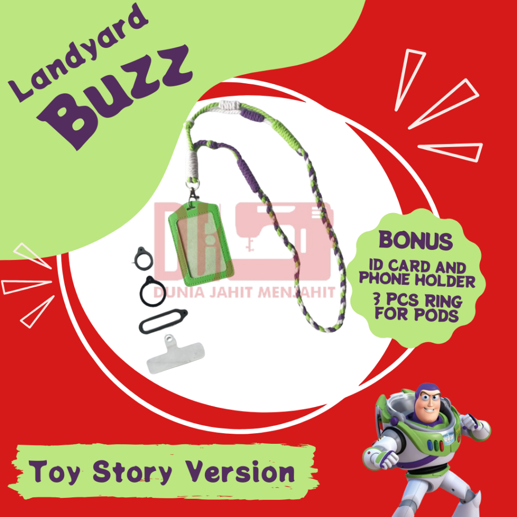 

TALI LANYARD ID CARD Macrame/ Id Card/ Name tag Gantungan HP Premium Toy Story Buzz