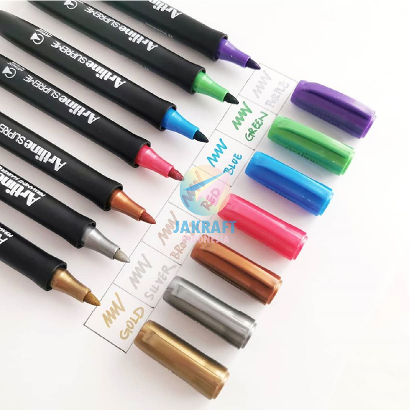 

(1 Pcs) Spidol Permanen Kecil ARTLINE EPF-790 Supreme Metallic Permanent Marker Anti Air All Surface