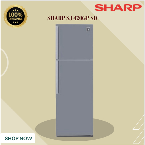 Kulkas 2 Pintu Sharp SJ 420GP SD/SJ420GPSD/SJ-420GP-SD/SJ 420 GP SD/SJ420 GP SD/No Frost/ORIGINAL