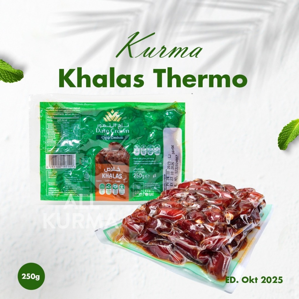 

Kurma date crown khalas termo/vakum 250gr exp 2025 [ Snow White.store ]
