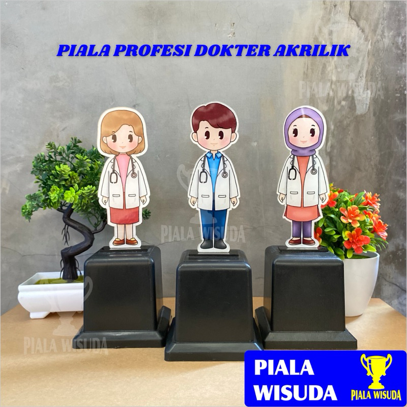 Piala Wisuda Piala Akrilik (Profesi Dokter)TATAKAN W4 Piala Akrilik Karakter Kado Hari Dokter Kado U