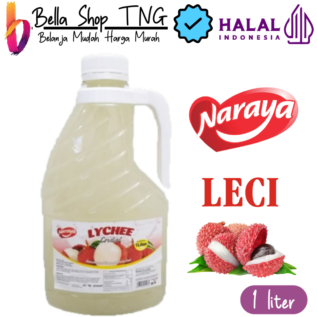 

Naraya Squash Lychee sirup leci Botol 1 Liter