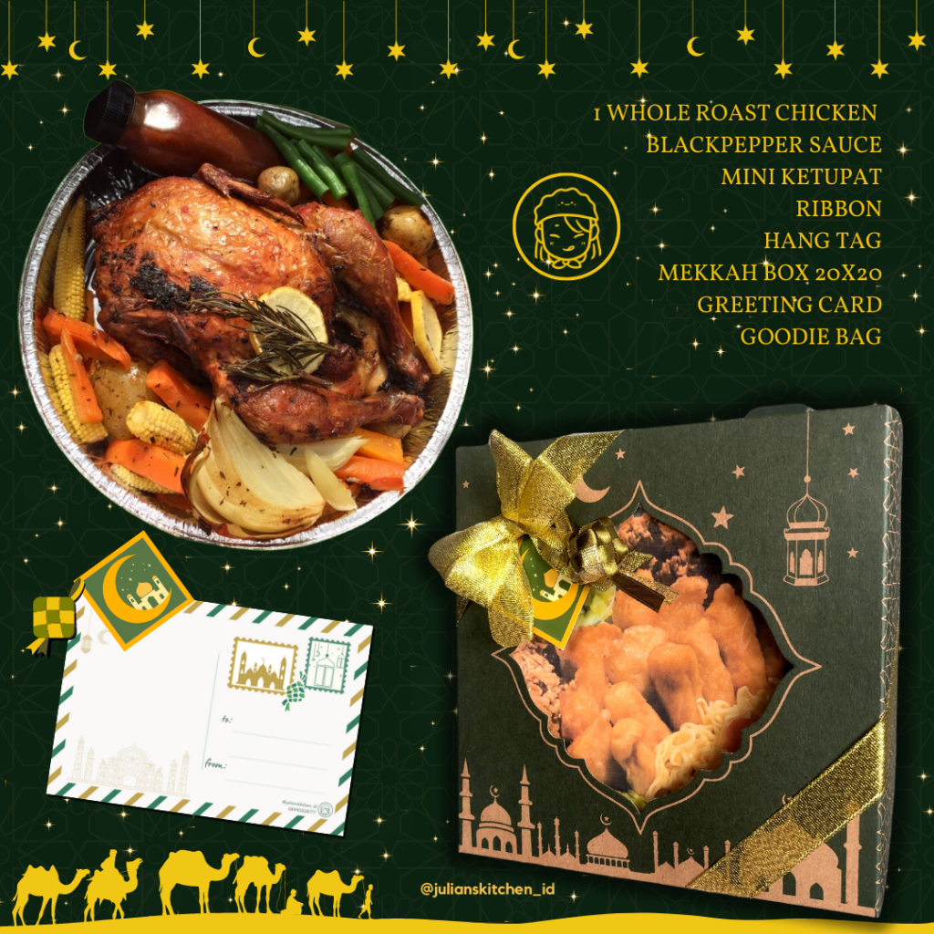 

[Hampers Lebaran] Roasted Chicken (Garlic & Herb Butter) Black Pepper Sauce - Roast Ayam Panggang 1 Ekor Premium Hari Raya Lebaran Gift Hantaran Idul Fitri Adha Ramadhan Eid Mubarak Menu Sahur HOMEMADE Julians Kitchen