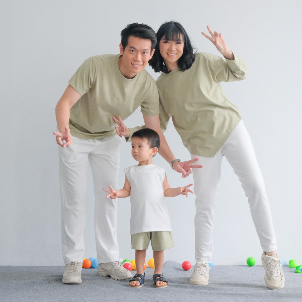 Isla Jia Sage Green Family Set -  Pakaian Keluarga - Baju Couple - Baju Couple Keluarga - Baju Kelua