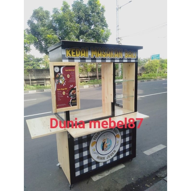 GEROBAK JUALAN MURAH BOOTH KAYU JATI BELANDA BOOTH KAYU JATI