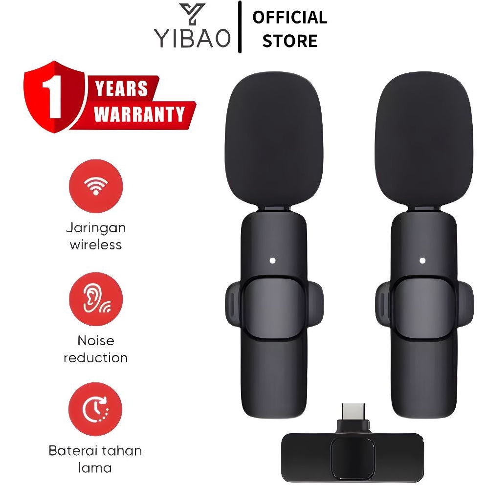 REKOMENDASI YIBAO Wireless Mikrofon dengan Clip on Wireless microphone Mikrofon