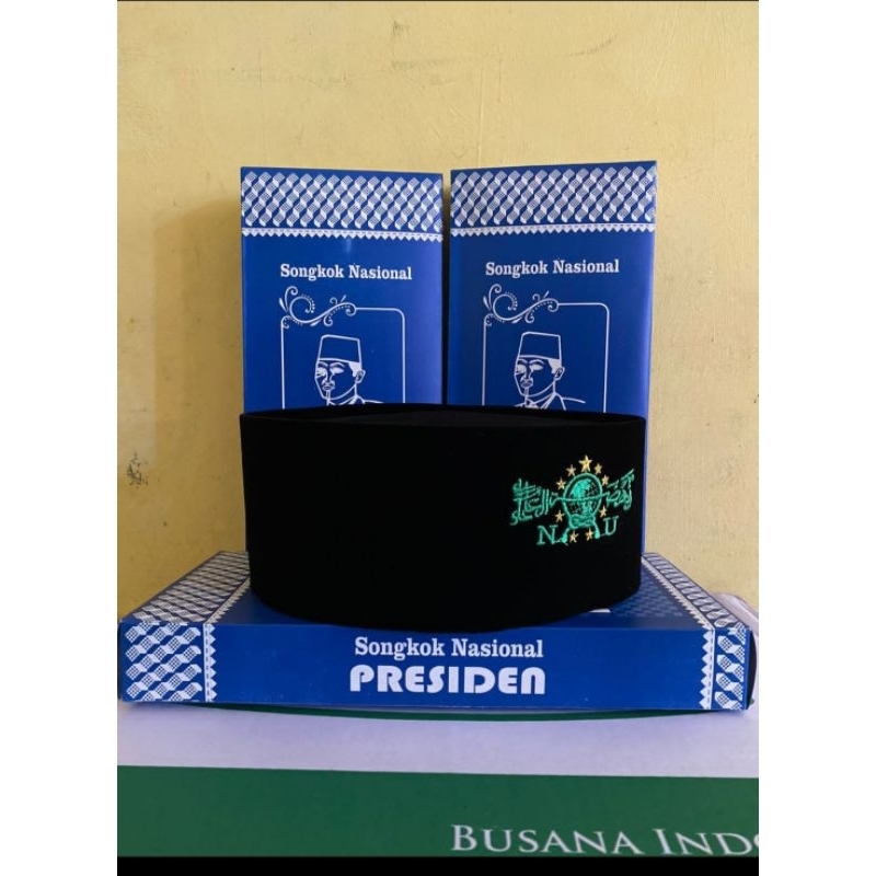 peci songkok haji iming kopeah hitam bodril nu dan bendera falestina