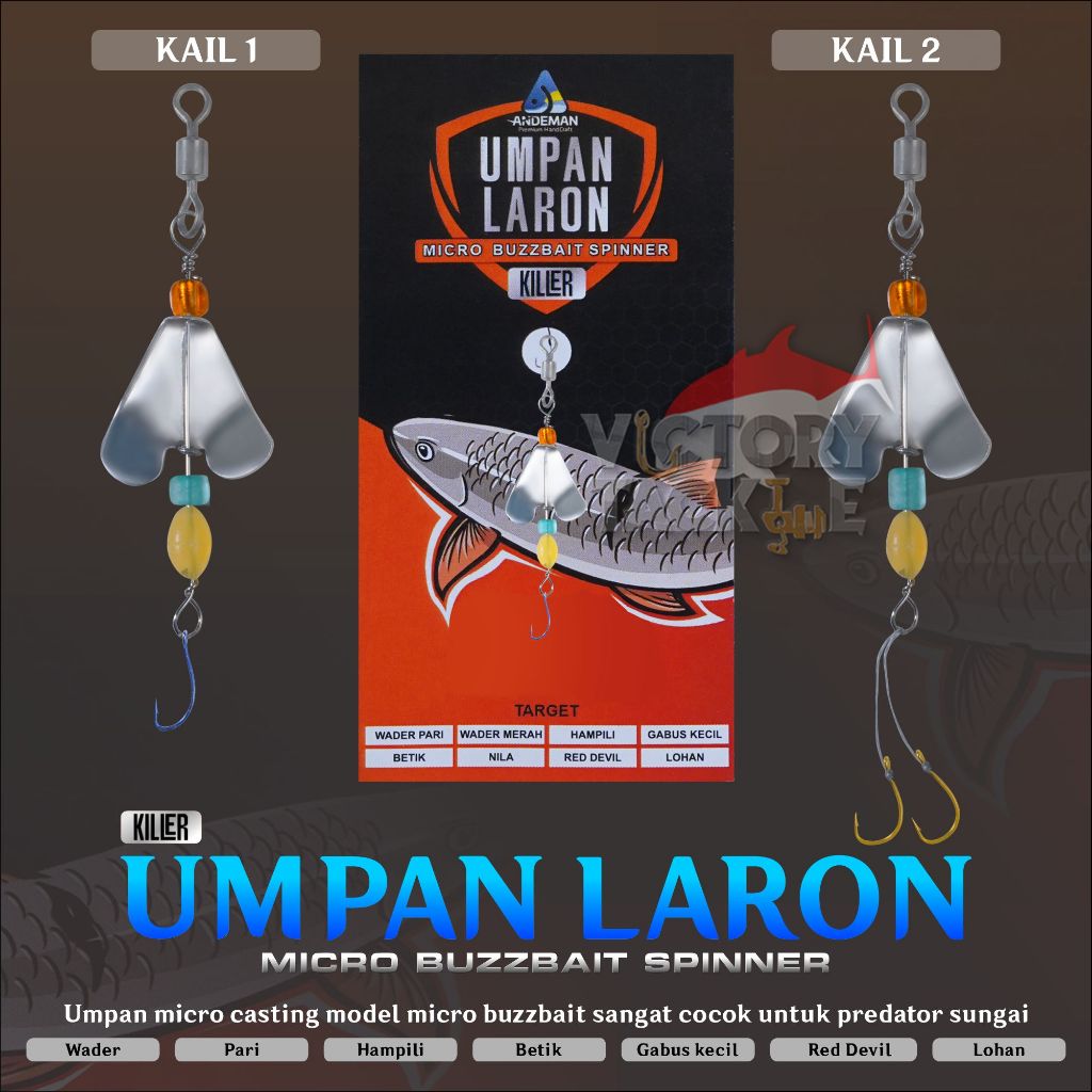 Umpan Pancing Andeman Umpan Laron Micro Buzzbait Spinner