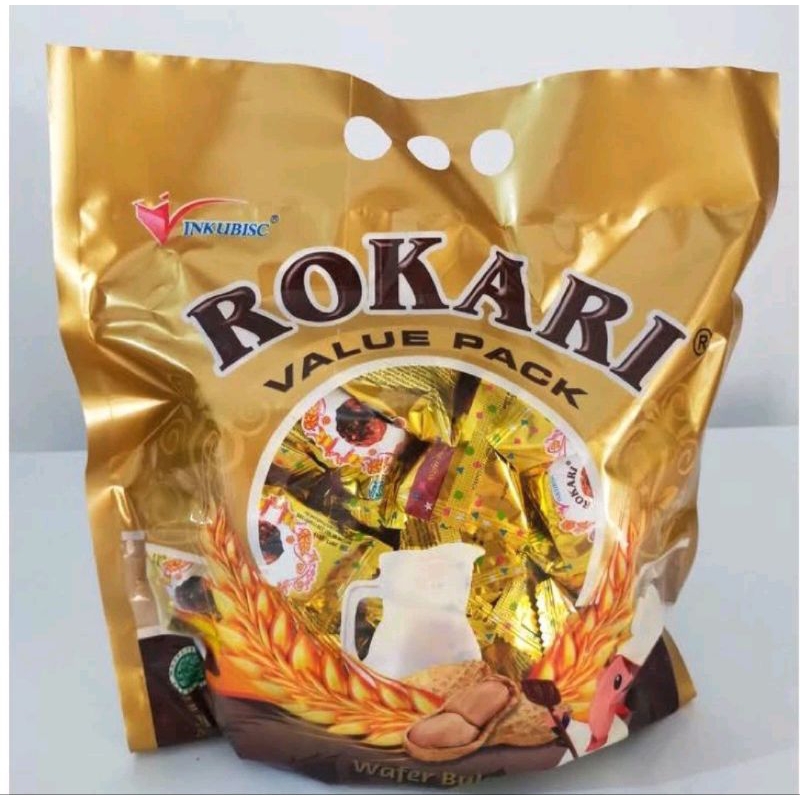 

ROKARI WAFER BULAT SALUT COKLAT DAN KACANG ISI 350 GR