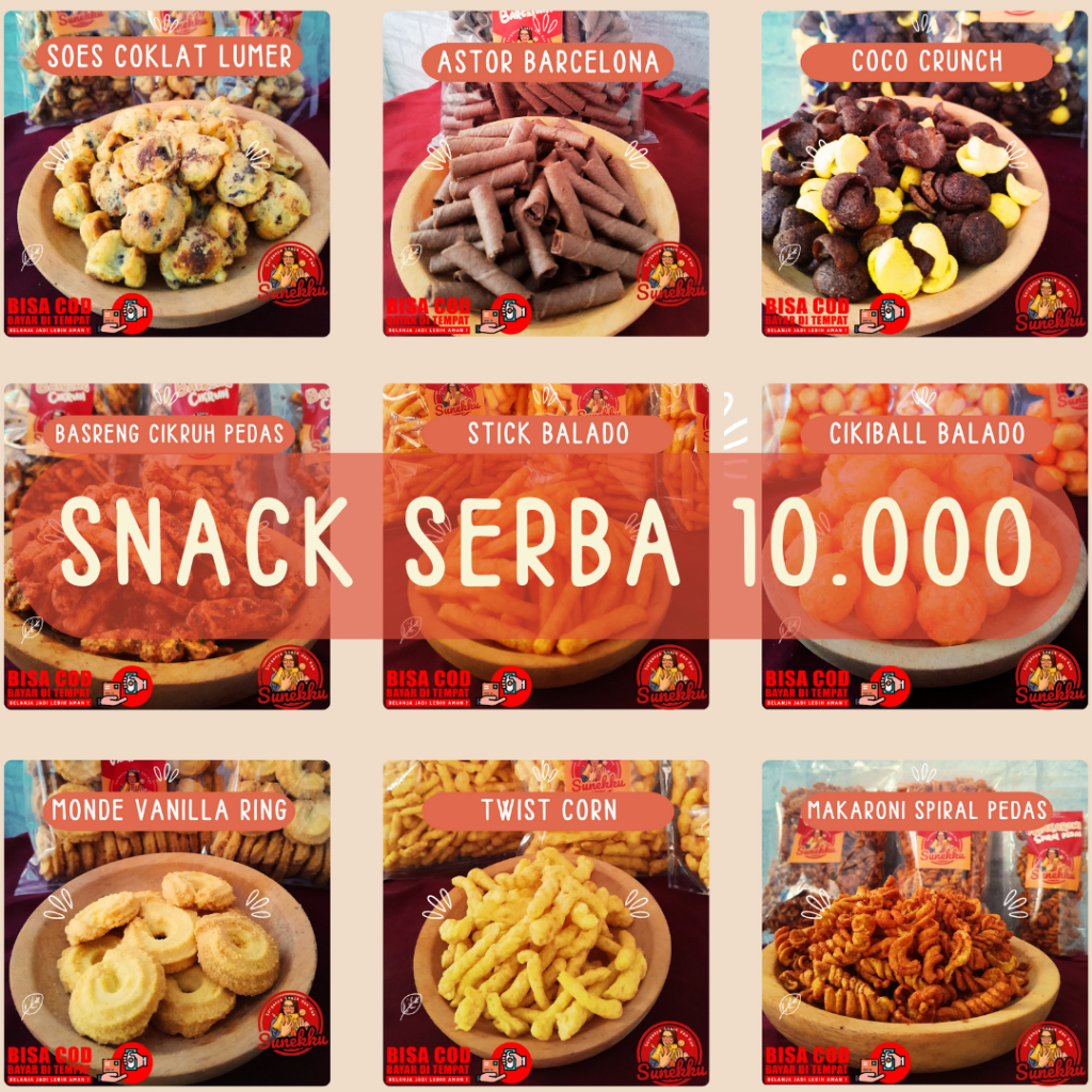 

[SUNEKKU] SERBA 10.000 SNACK KILOAN CHIKI BASRENG SOES COKLAT