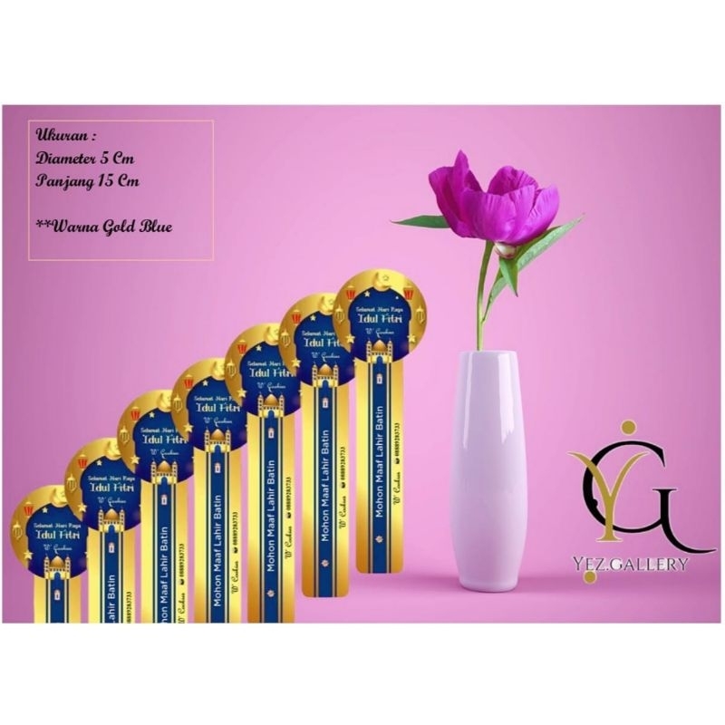 

Sticker Idul Fitri Gold Mewah Bahan Holografic