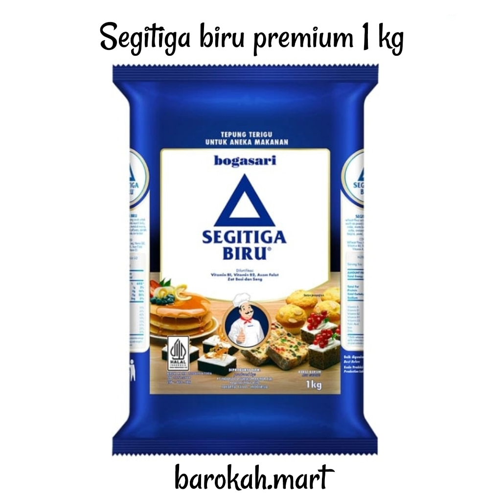 

Bogasari Tepung Terigu Kemasan Segitiga Biru Premium 1 Kg