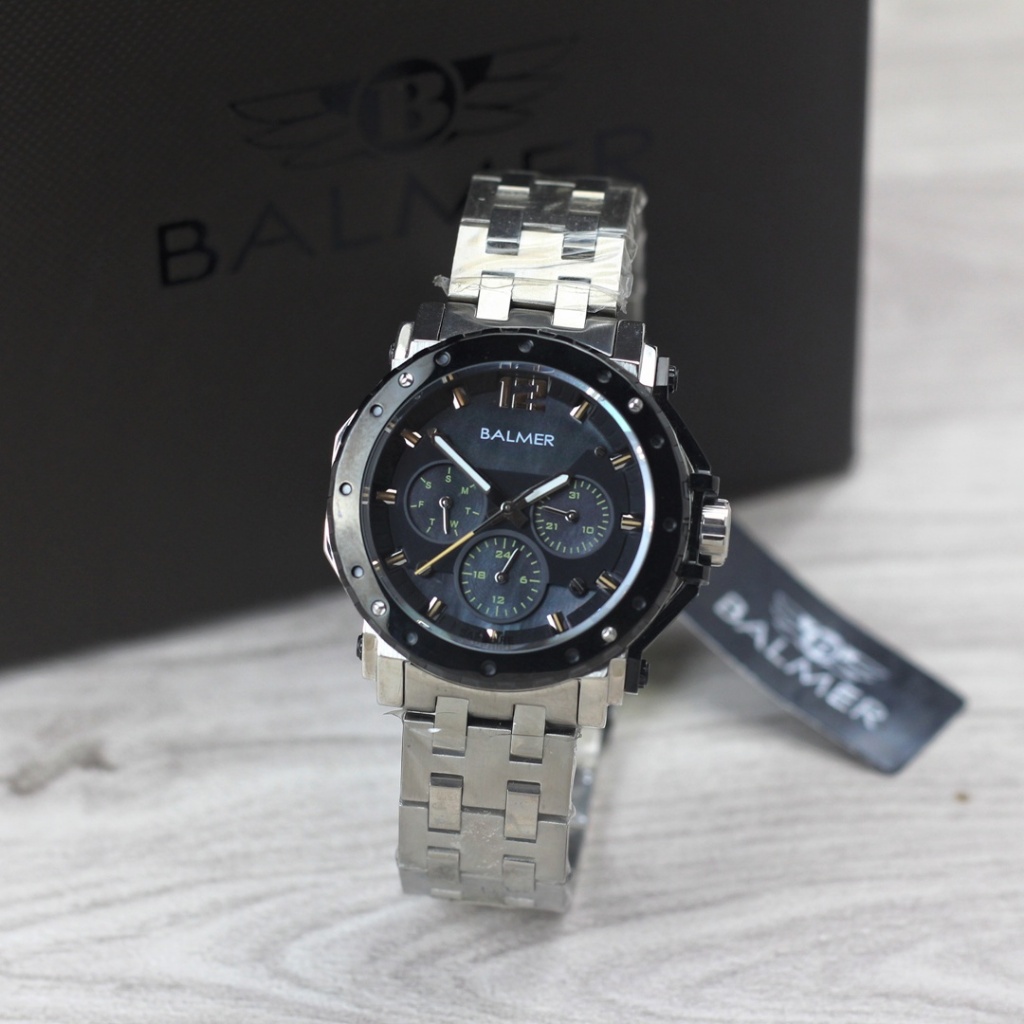 Jam tangan Wanita Balmer BL 7935M tali rantai analog tanggal chrono aktif sport original