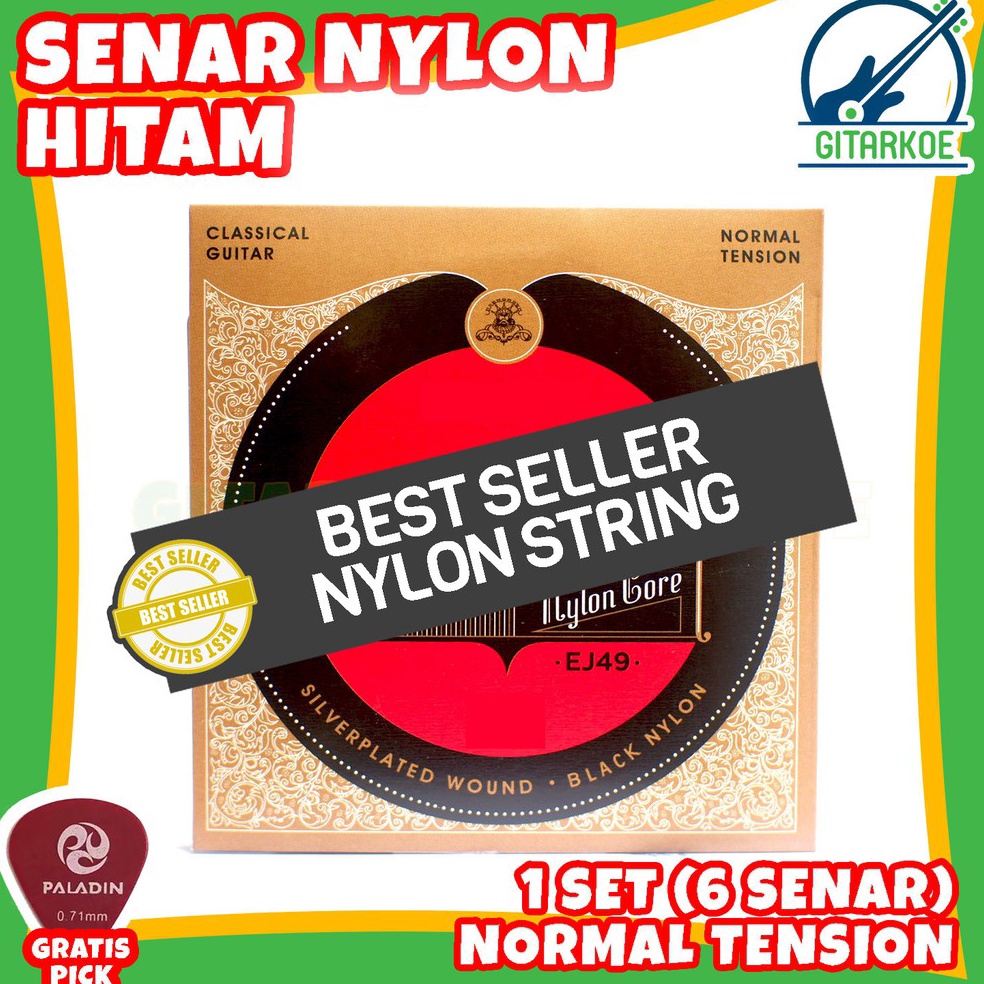 Trend Terbaru Senar Gitar Nylon Classic Nilon Hitam Klasik et EJ49 Normal Tension