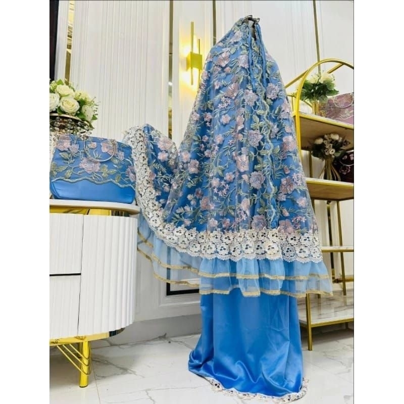 MUKENA DEWASA BRUKAT ALISHA MEWAH CANTIK