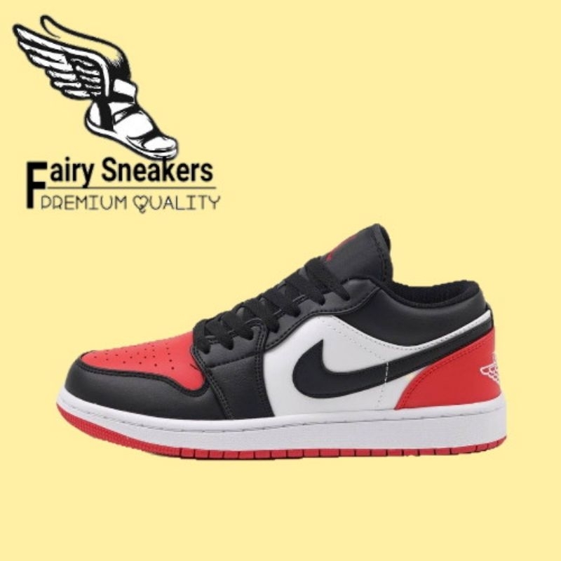 (F R Y) Sepatu Nika Air Jordan Retro 1 Low Bred Toe