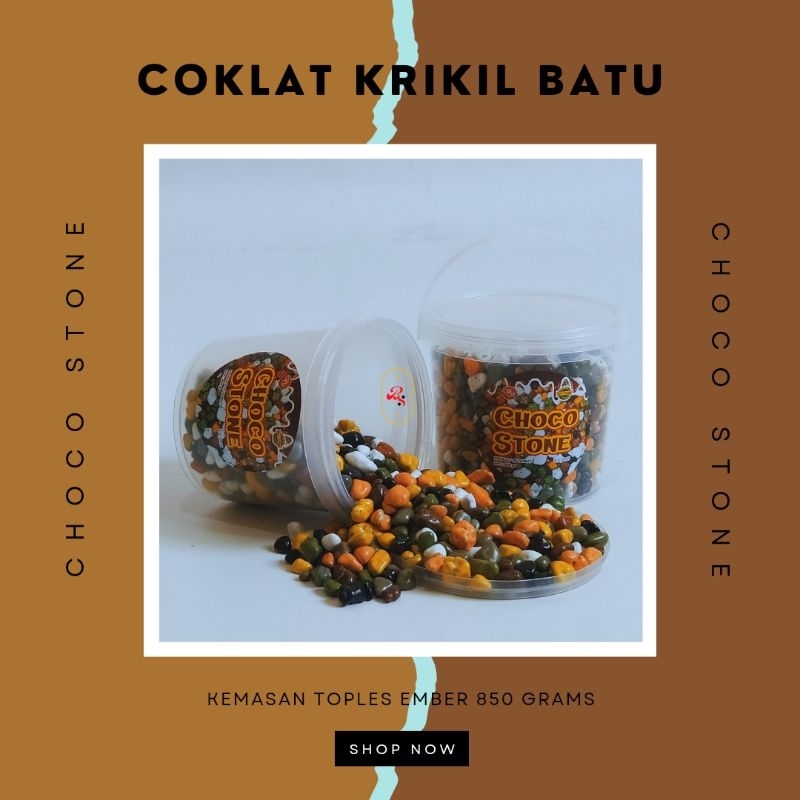 

Coklat kerikil 850gr choco stone ember