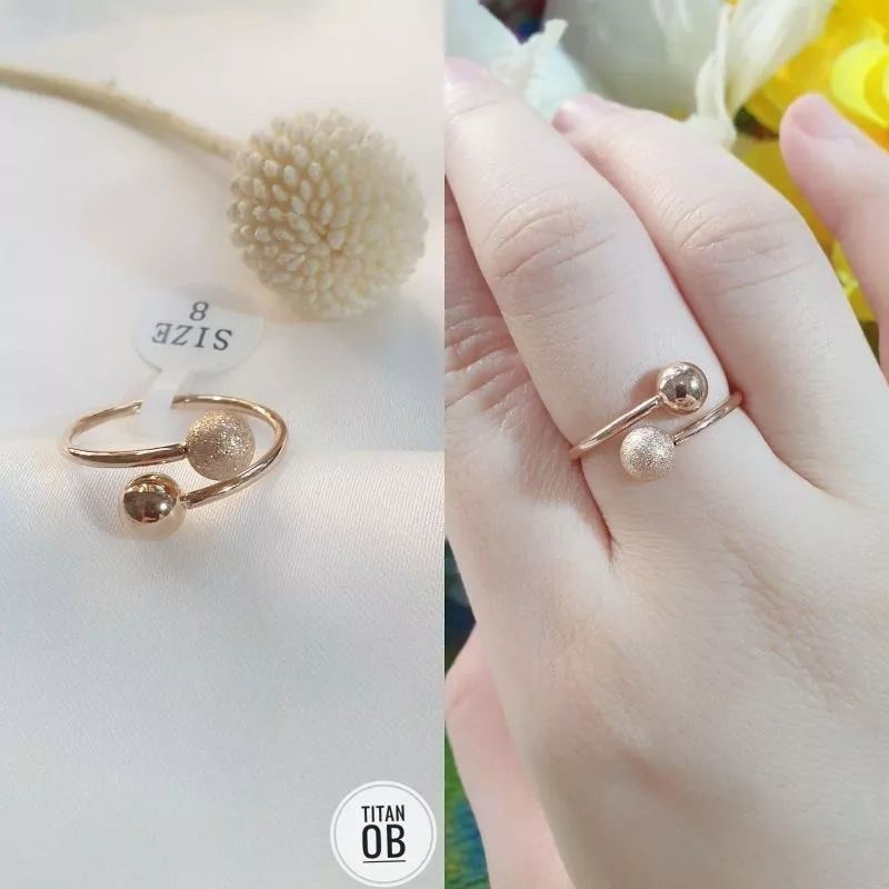 CINCIN TITANIUM BOBA PASIR EMAS // TERLARIS CINCIN TITANIUM BOBA EMAS VIRAL