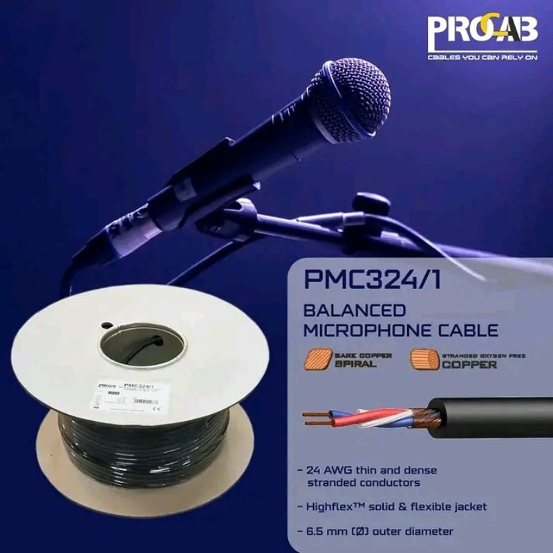 Kabel microphone 1 Roll Procab PMC 324 Original Belgium