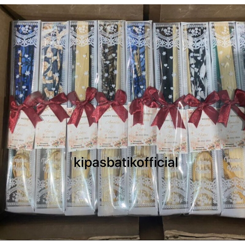 SOUVENIR PERNIKAHAN KIPAS BATIK ((isi 50pcs)) kipas batik YOGYA KIPAS SOUVENIR