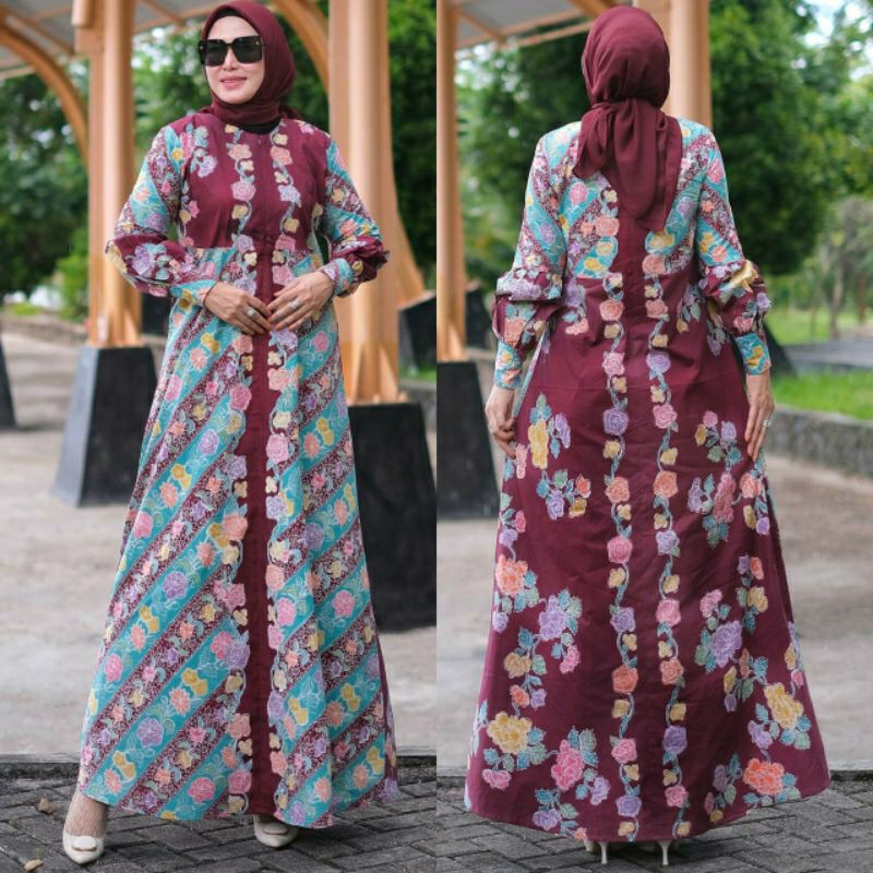gamis maheswari batik cap  eksklusif kualitas butik