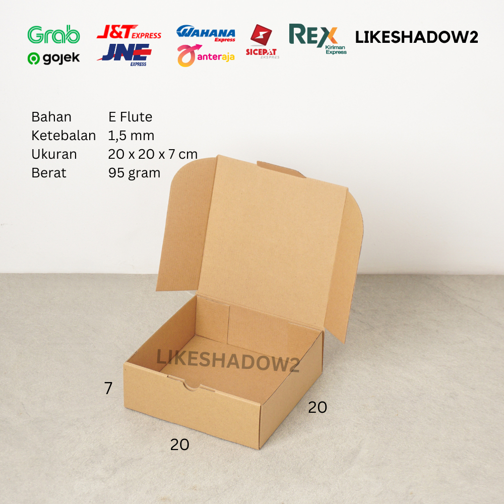 

Pizza Box/ 20x20x7 cm/ 20 x 20 x 7 cm/ Kardus Packing / Dus Packaging / Kotak Karton Brownies Kue Makanan