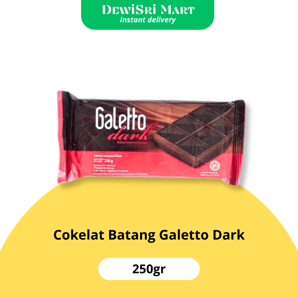 

Coklat batang Galetto Dark Cokelat 250gr - Dewi Sri Mart