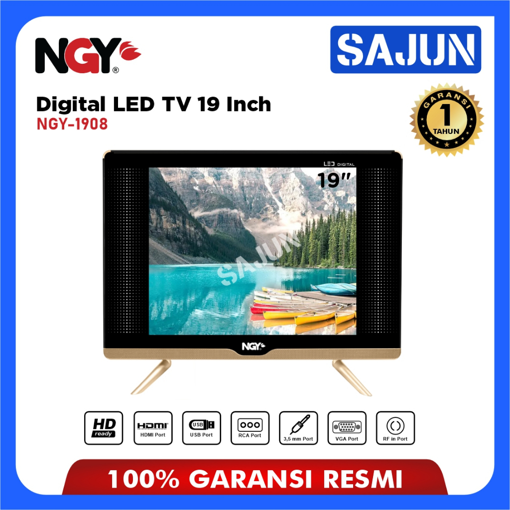 NAGOYA LED TV Digital HD 19 Inch / Televisi Kaca HDMI USB NGY-1908