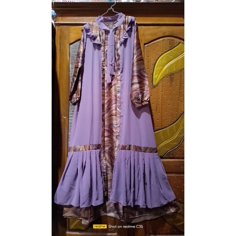 gamis 2in1 bahan armani mix ceruty