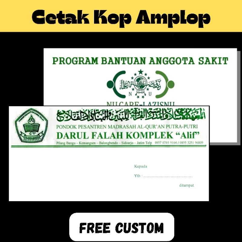 

Cetak Kop Amplop Kecil Dan Besar Free Custom