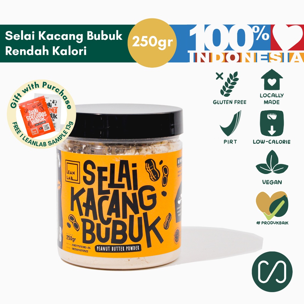 

Lean Lab 1/3PB Original 250gr Selai Kacang Rendah Kalori