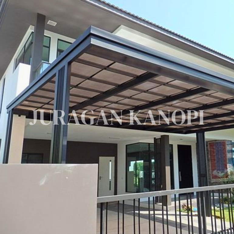 kanopi atap SolarFlat/SolarTuff kaca bening termurah minimalis surabaya