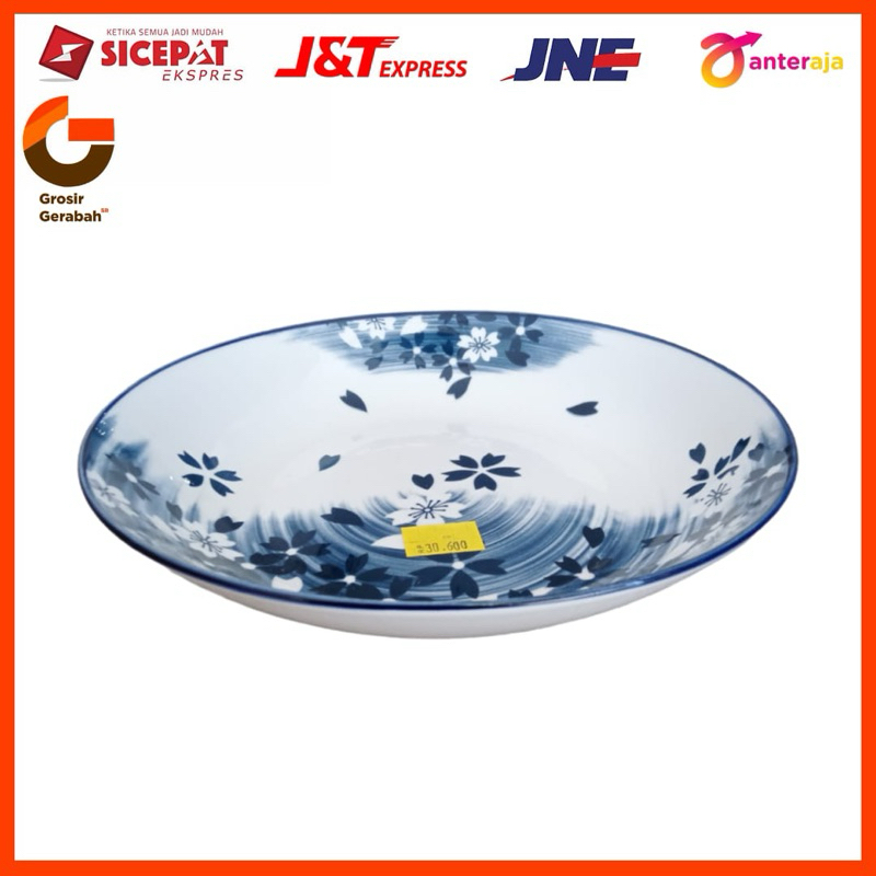 hokita piring soup moonlight 8” sakura blue