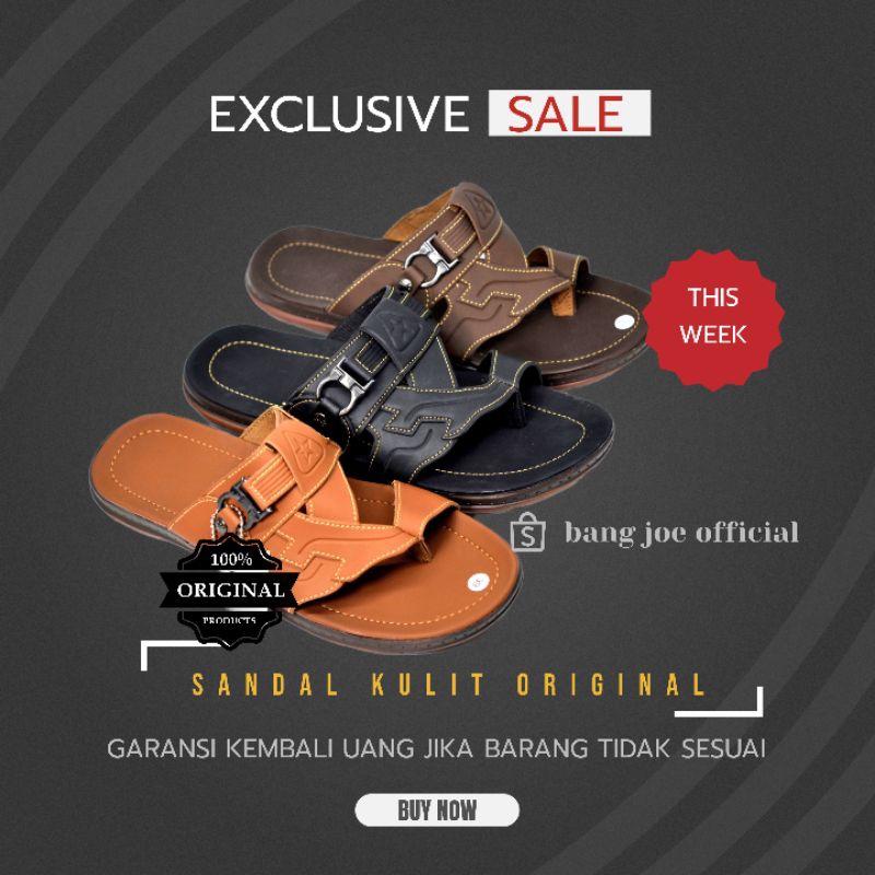 Sandal Slop Kulit Kekinian/Sandal Pria Kulit (RNX)