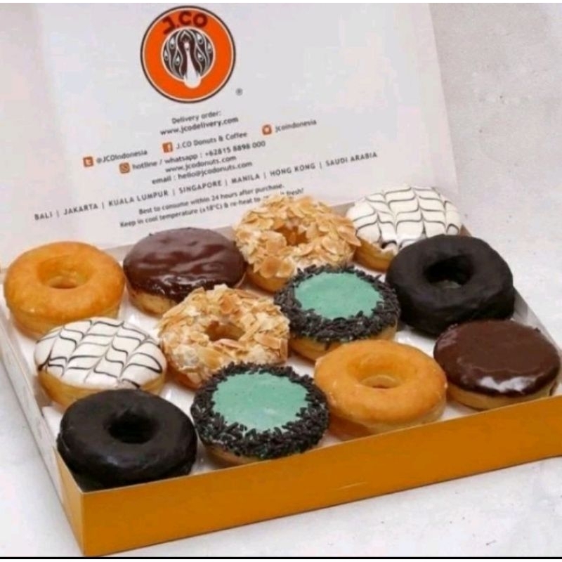 

Donut jco besar 1lusin isi 12 + paper bag siap kirim gosend