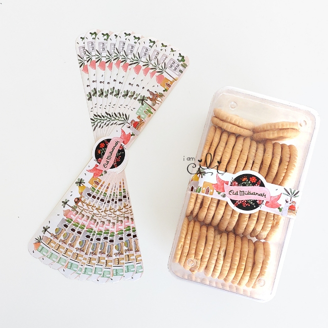 

(SIF129/SIF130) stiker idul fitri ARA(JAM) untuk toples 350gr / toples tabung