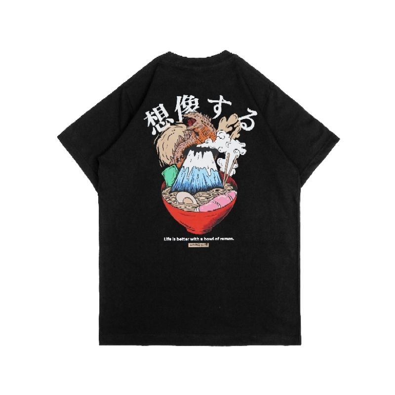 Imagineco Kaos Lengan Pendek Hitam "Ramyun"