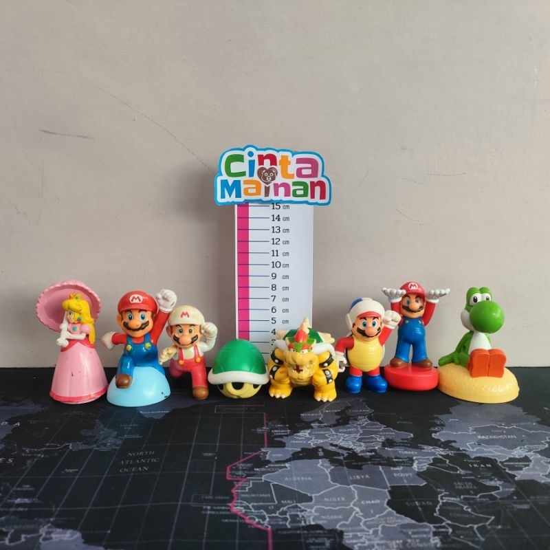A096 Set figure mario super mario bros vintage musuh mario kura kura