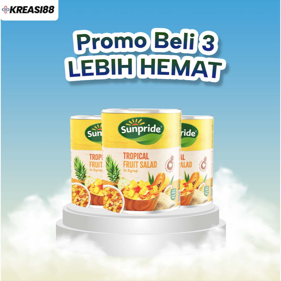 

Promo Beli 3 Sunpride Koktail Buah Dalam Sirup / Tropical Fruit Salad 825gr
