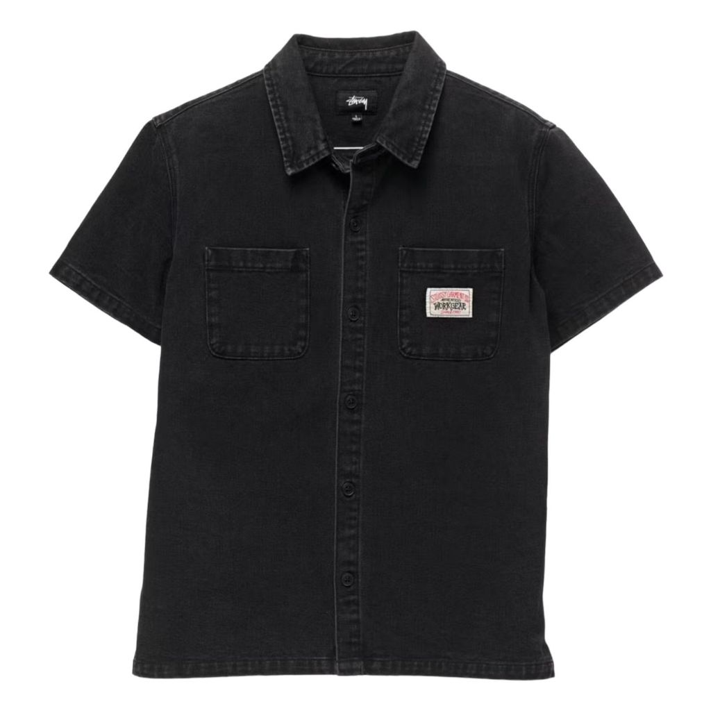 STUSSY WORK GEAR DENIM SHIRT - BLACK