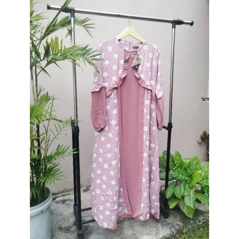 Gamis Lebaran Zhafira ORI Brukat Ceruty Crincle Airflow
