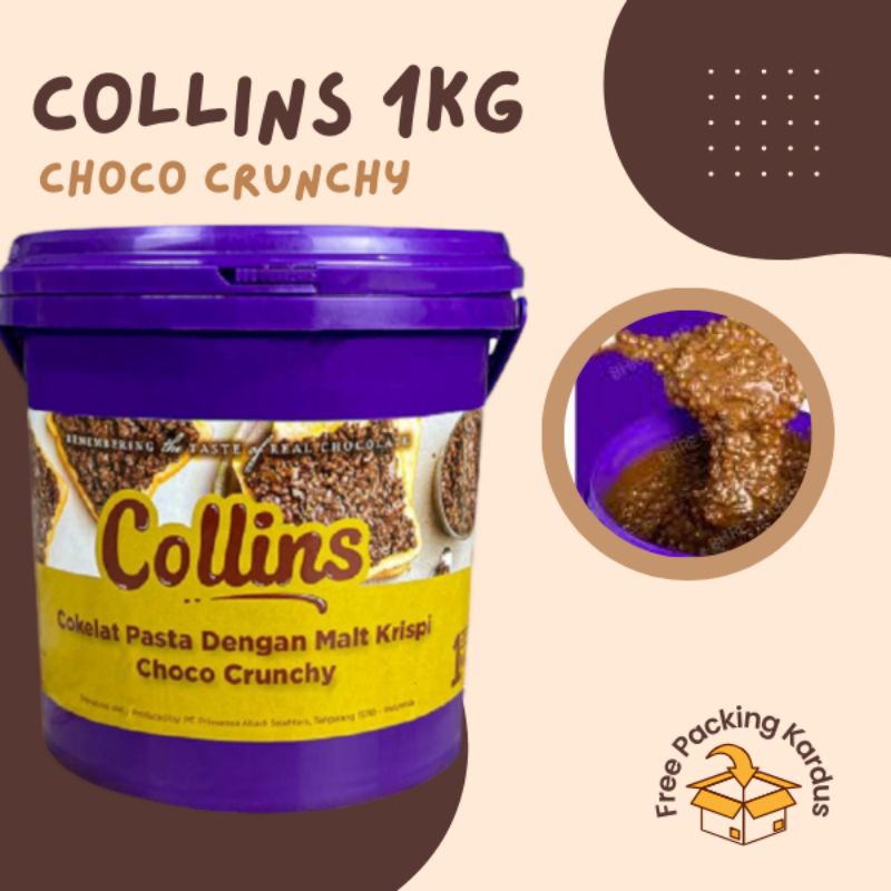 Collins Choco Crunchy 1kg / Collins Cokelat / Collins Crunchy / Cokelat keranci / Selai cokelat / Co