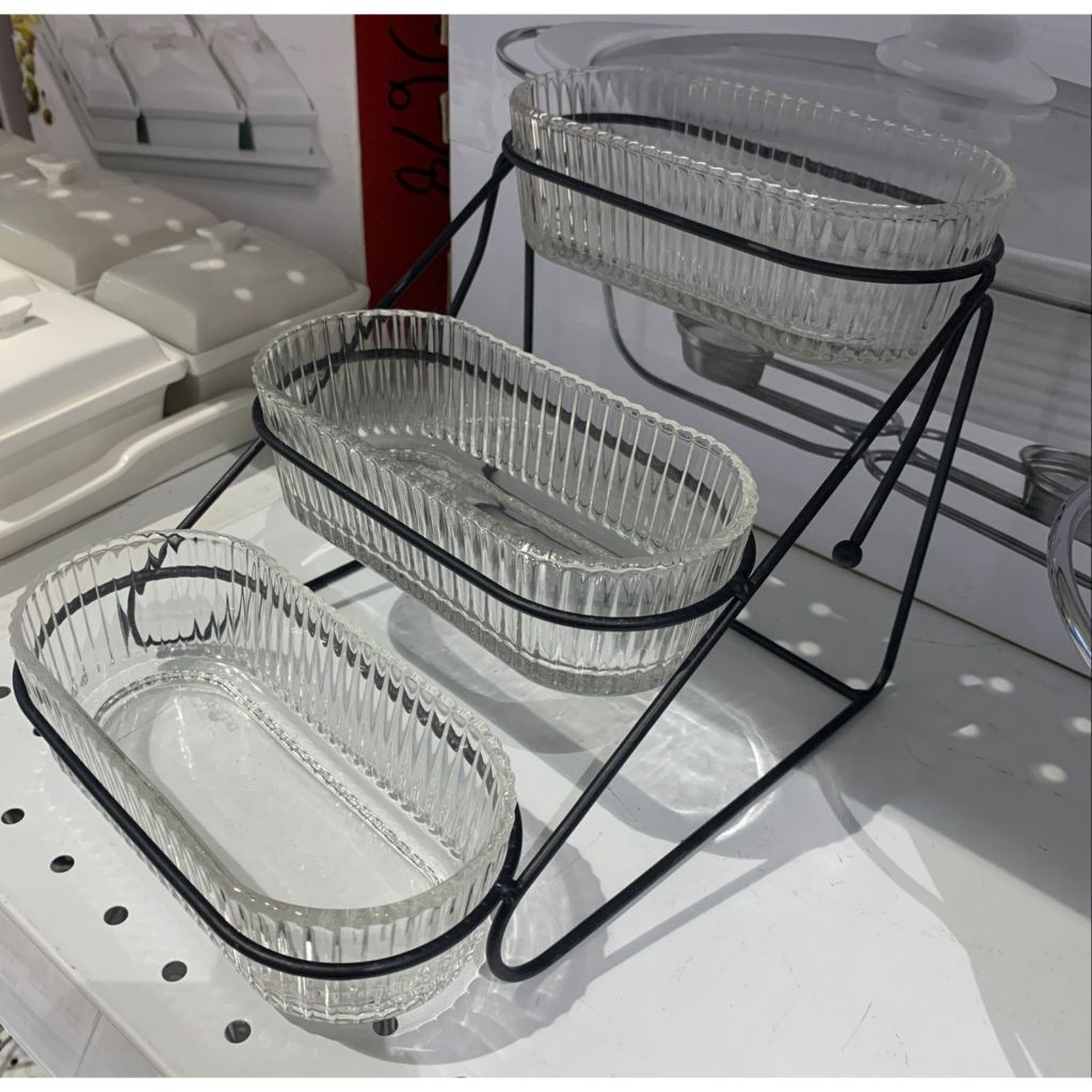 wadah saji/wadah permen/serving set/tempat saji kaca