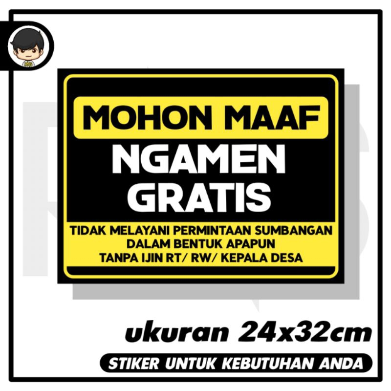 

stiker sumbangan kampung ngamen gratis sticker rambu