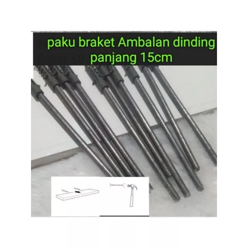 paku besi + fisher  brecket ambalan 6pcs