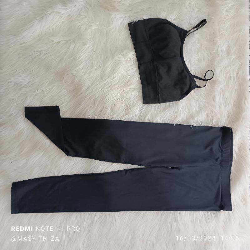 preloved setelan olahraga senam/ set sport wear/ baju yoga/ baju fitness gym