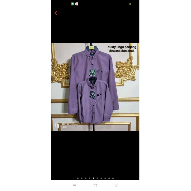 baju koko kemeja toyobo warna ungu mauve