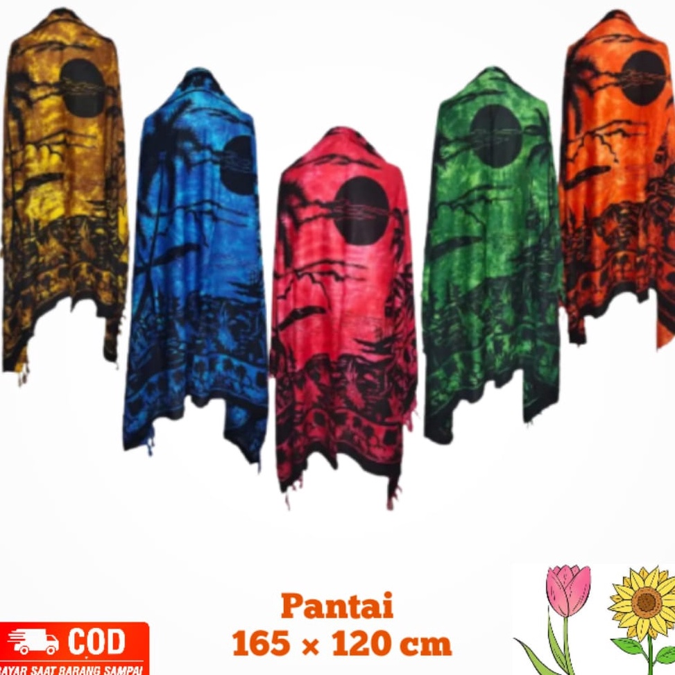 VTM345 ORIGINAL Grosir Sarung BaliSelendang PantaiSelimut TipisRayonMotif Pantai16512 cmsembilanmode