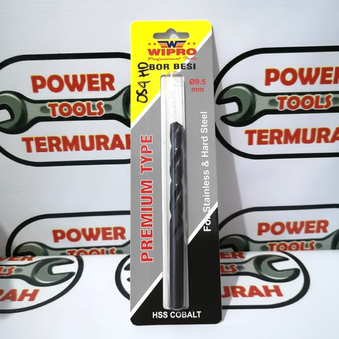 

Mata Bor Besi 9.5 mm Stainless HSS Cobalt WIPRO Hitam Stainless Steel