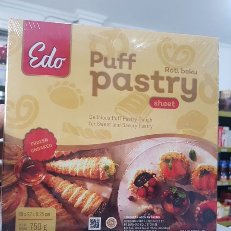 

Stok terbaru edo puff pastry sheet 75gr
